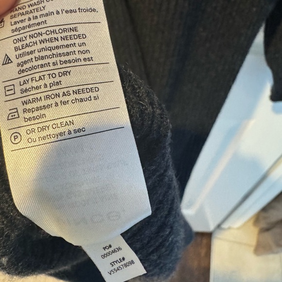 Vince Ribbed Wool Cashmere Shift Dress Heather Carbon Relaxed Fit | M - Picture 9 of 9